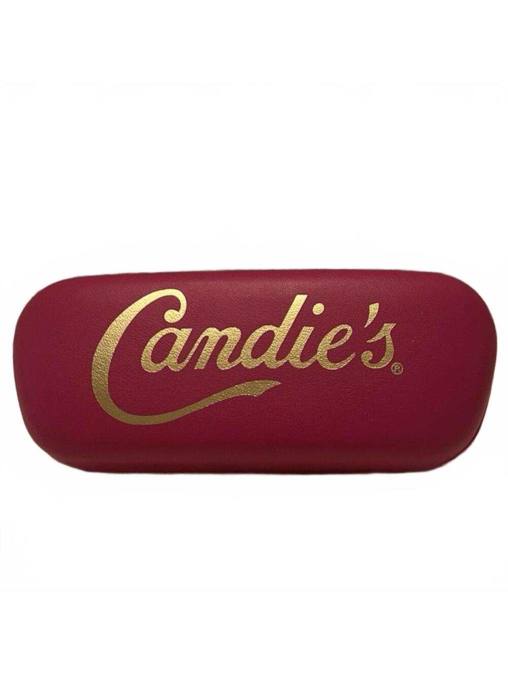 Vintage Pink Candies Eye Glass Hard Clamshell Case Velour Interior